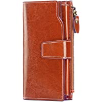 SENDEFN Monederos Mujer Cartera de Gran Capacidad de Cuero-Monedero Largo de Mujer con RFID Bloqueo Cartera de Piel con…